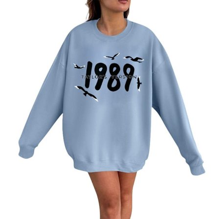 Taylor Swift laulaja Taylor Swift 2D samettiprintillä varustettu naisten pyöreäkauluksinen collegepaita