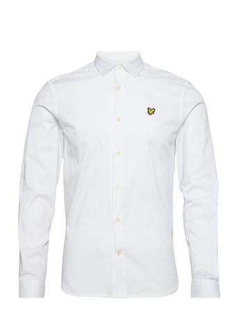 Ls Slim Fit Poplin Shirt Skjorte Uformell Hvit Lyle & Scott
