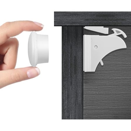 Barnesikring Dørlås (10 låser + 2 nøkler), Barnesikring Skap, Barnesikring Dør Skuff Lås Magnetiske Låser Sikkerhet
