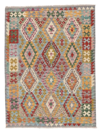 131X174 Koberec Orientální Kelim Afghán Old Style Hnědá/Tmavě Šedá (Vlna, Afghánistán)