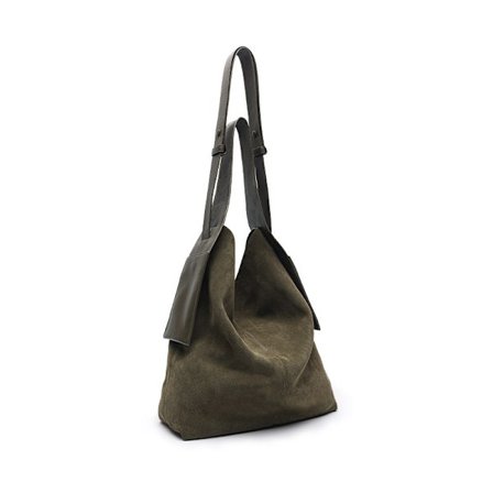 Olivengrønn, ørehengende tote bag, høst og vinter ny kuskinn