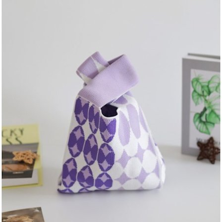 Stickad handväska med geometriska mönster, tygväska, presentpåse, damhandväska, hundra clutch handväska