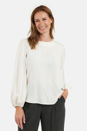 B. COPENHAGEN - Bluse - Råhvid - Puffærmer