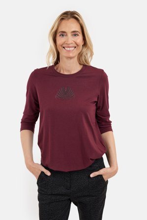 BRANDTEX - 3/4 Ærmet T-shirt - Bordeaux - Similisten