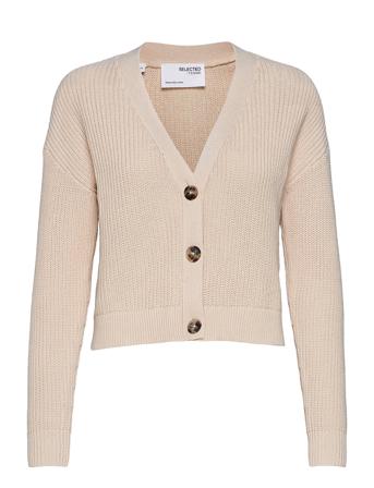 Slfsinna Ls Knit Cardigan B Stickad Tröja Cardigan Beige Selected Femme