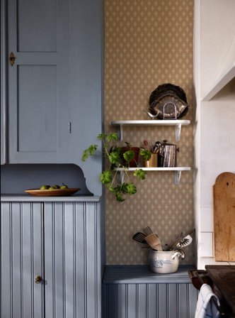 Duro Tapet, Lillstugan 541-02 Gammalsvenska Papper, L, Röd, Färg & tapeter