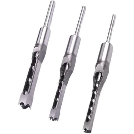 Fyrkantigt Håls Borr Kolstål Mortise Mejsel Håls Borr Set För Träbearbetning Fyrkantiga Träborrar Borr 3st
