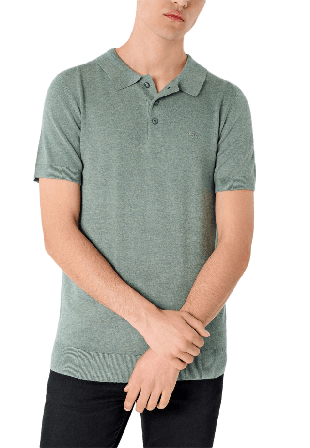 Lindbergh Ecovero S/S polo Knit Överdelar Herr Grön S
