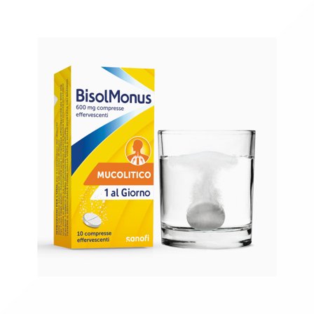 Bisolmonus Per la Tosse Grassa 600Mg 10 Compresse Effervescenti