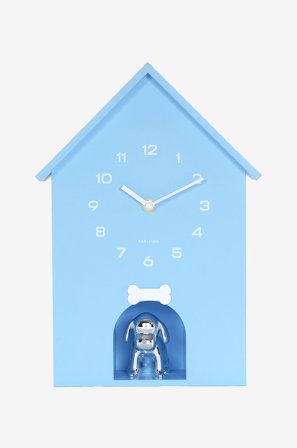 Karlsson - Veggklokke Garding Doggy - Blå - Veggklokker & bordklokker - Fra Homeroom