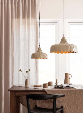 Wells vinduspendel Ø24 - beige/gull