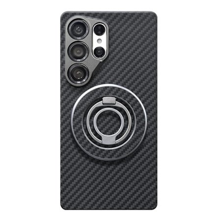 Mobilskal till Galaxy S25 Ultra MagSafe Kevlar Metal Ring - 1500D Coarse