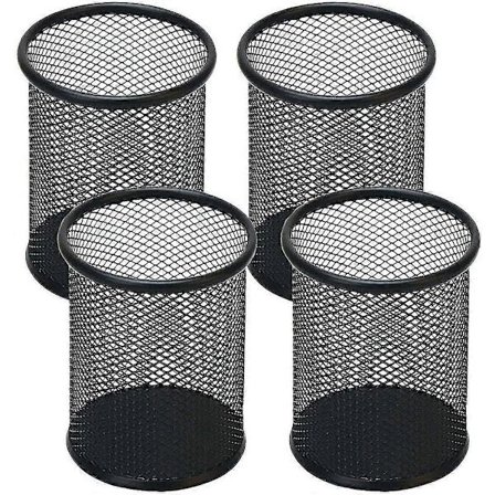 Pennhållare Mesh Pennhållare Metall Pennhållare För Skrivbord Kontor Pennorganisatör Svart, 2-pack DZR