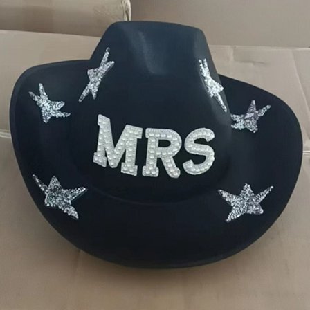 Cowboyhatt Brev Diamant Hatt SVART MRS MRS Svart