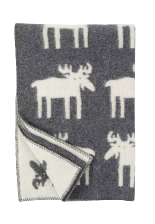 Klippan Ullfilt Älg Junior 90x130 cm Filtar & plädar Unisex Grå 90 x 130