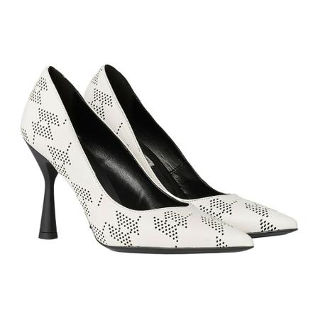 Karl Lagerfeld, Panache Perforated Court Shoes Biały, Kobieta, Rozmiar: 40 EU