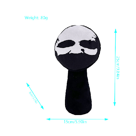 Sprunki Plyslegetøj, Sprunki Spil Plyslegetøj, Til Voksne, Børn, Dukker, Bedste Gaver Sort og Hvid Impermanens