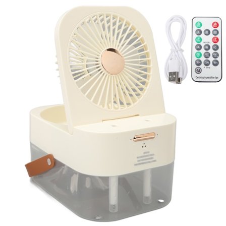 Fan Luftfugter Type C DC 5V 200mAh 2,5L Vandtank Dobbelt Sprøjteport 3 Hastigheder Lille Bord Luftfugter Fan til Soveværelse Rejse