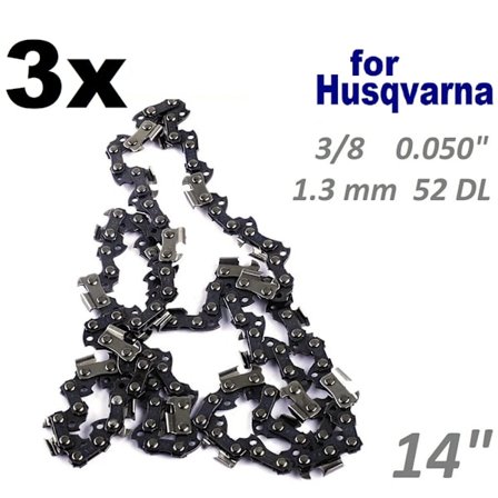 3 st 14" 35cm Motorsåg Svärd 1.3MM 3/8 0.050" 52 för HUSQVARNA 135 235 236 Reservdelar för Trädgårds Elverktyg Tillbehör