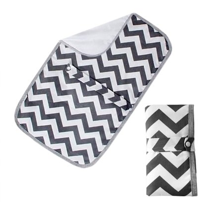 Bærbar vanntett stellematte for baby, sammenleggbar stellematte for reiser, stelleunderlag, stellematte, svart bølge