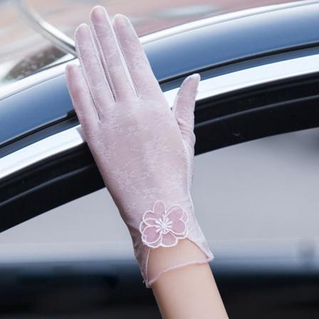 1 Par Solskyddshandskar Ice Silk Glove Ljusrosa Stil1