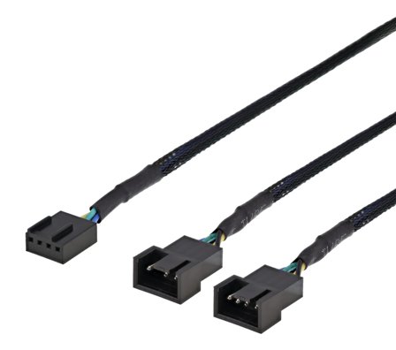 Deltaco strømsplitter - 4-stifts viftekontakt til 4-stifts viftekontakt