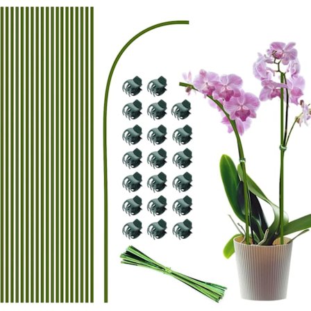 20-pack 40 cm Trädgårdsstöd för Växter, Vikbara Enkelstamsstöd för Inomhus- och Utomhusväxter i Kruka