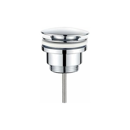 Afløb til badeværelse, afløb til vask i badeværelse med/uden overløb, tryk-åben metalvask, krom, krom