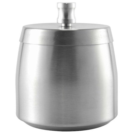 Askebæger i rustfrit stål med låg, tungt askebæger, storm-vind, skridsikker base til udendørs og indendørs brug (FMY)