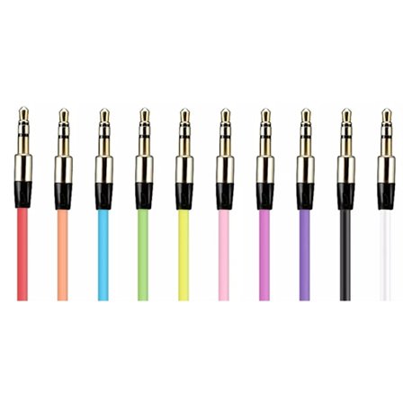 AUX-kaapeli 3,5 mm kullattu – 1M audiokaapeli autostereoihin ja kaiuttimiin - VAALEANPUNAINEN