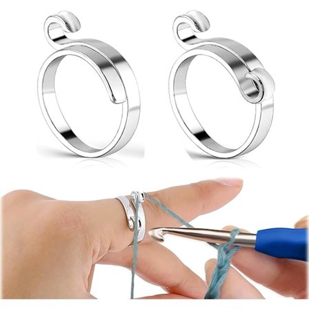 2 stk. justerbare strikkefingerbøl til hurtigere strikning og hækling, beskyt dine hænder, når du laver dine væveprojekter, til begyndere og eksperter