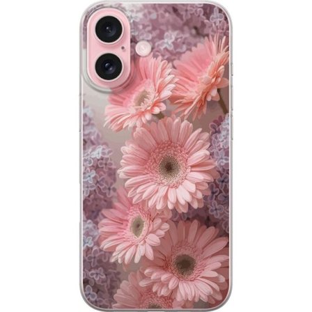 Kompatibelt Mobildeksel til Apple Apple iPhone 16 Blomsterdesign Rosa Blomster