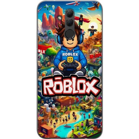 Kompatibelt Mobildeksel til Huawei Mate 20 lite Roblox-verden med spillkarakterer og fargerike eventyr fylt med action og flygende kjøretøy