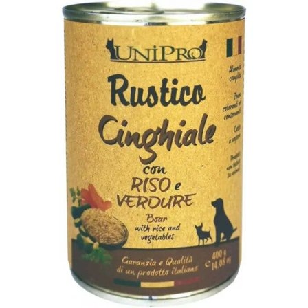 Unipro Rustico Cibo Umido Cinghiale Riso E Verdure Per Cani