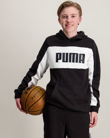 Puma ESS BLOCK Hoodie TR B Sort Hoodies/Hættetrøjer Dreng - Kids Brand Store