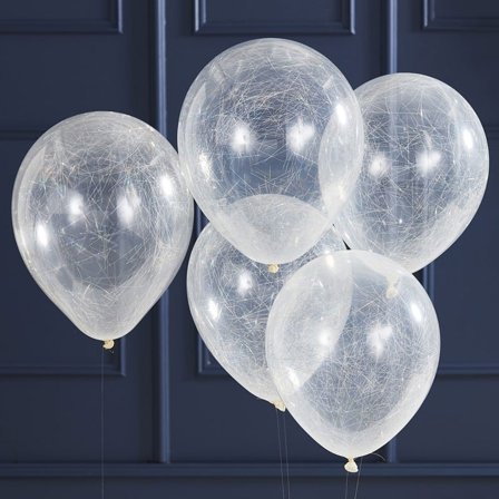 Konfettiballonger med Silver Strån