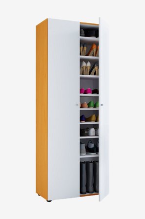 VCM - Vcm Skoskap Vandol I med dører og 9 hyller - Flerfarget - Skoskap - Fra Homeroom