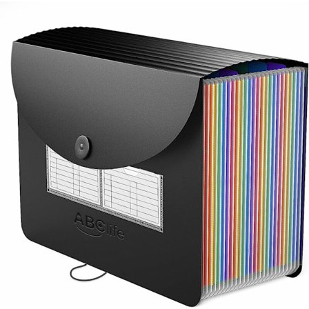 A4 dokumentmappe, utvidbar mappe sorteringsmappe fargerik trekkspilldesignperm A4 vanntett materiale (26 rom), Sunny