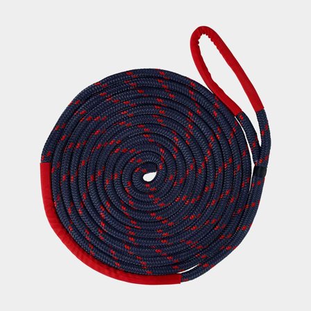 Landvast met versterkt oog Robline Palma Elastic, nylon, extra elastisch, Ø18 mm, 10 meter, blauw/rood