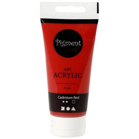 Matt akrylfärg - Pigment Art Acrylic - 75 ml Röd