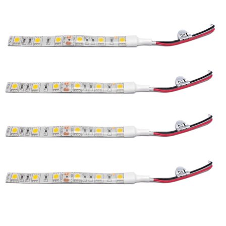 4x, 10cm Vattentäta Blå 5050 LED-Stripslampor DC 12V Husvagn Båt Bil