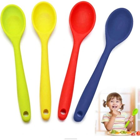 4 stk silikonkokkeskjeer, non-stick kjøkkenredskapssett for baking