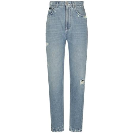 Dolce & Gabbana, Slim-fit Jeans Blauw, Dames, Maat:2XS,Katoen