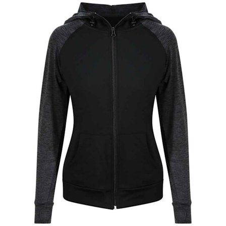 AWDis Cool Dam/Damer Zoodie Kontrast Full Zip Hoodie M Svart