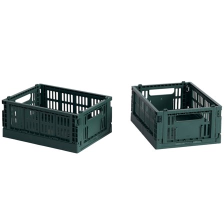 HAY Colour Crate Mini säilytyslaatikko 2 kpl, tummanvihreä