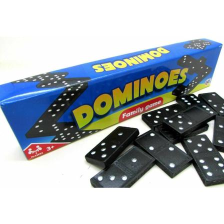 Domino Spel Familj Spel 28 Bitar Svart