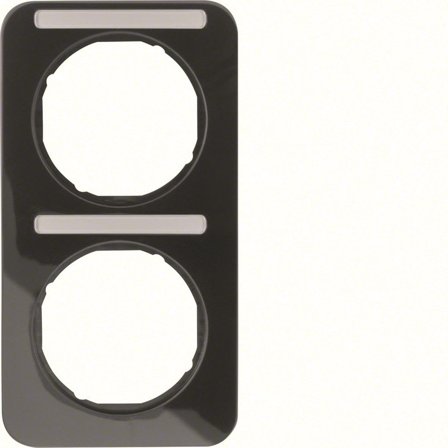 Hager 10122125 Dekkramme 2 rom, R.1 Berker Svart, Strømbrytere & vegguttak