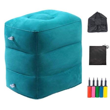 Ilmatäytteinen lentokoneen jalkatuki, korkeussäädettävä, kulutusta kestävä, erittäin pehmeä matkajalkatuki, lentokoneen istuimen jatke - Täydellinen