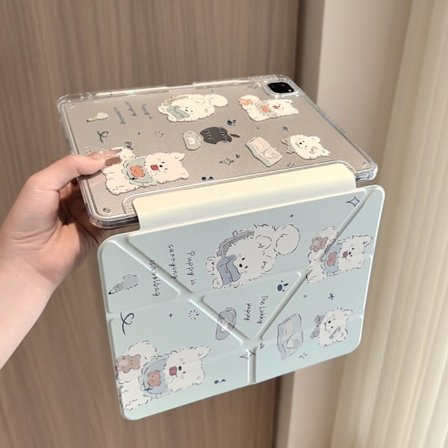 Stilrent fodral för iPad 2025 11/ 10 10.9" Vänster Pennhållare Samojedvalp Y"