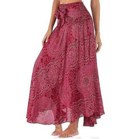 Lång Bohemisk Gypsy Boho Hippie-kjol för kvinnor (FMY)